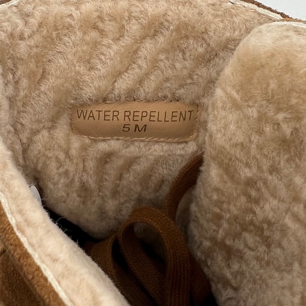 Veronica Beard Suede Shearling Lined Wedge Lace Up Boots Water Repellent 5M NWT - Picture 3 of 9